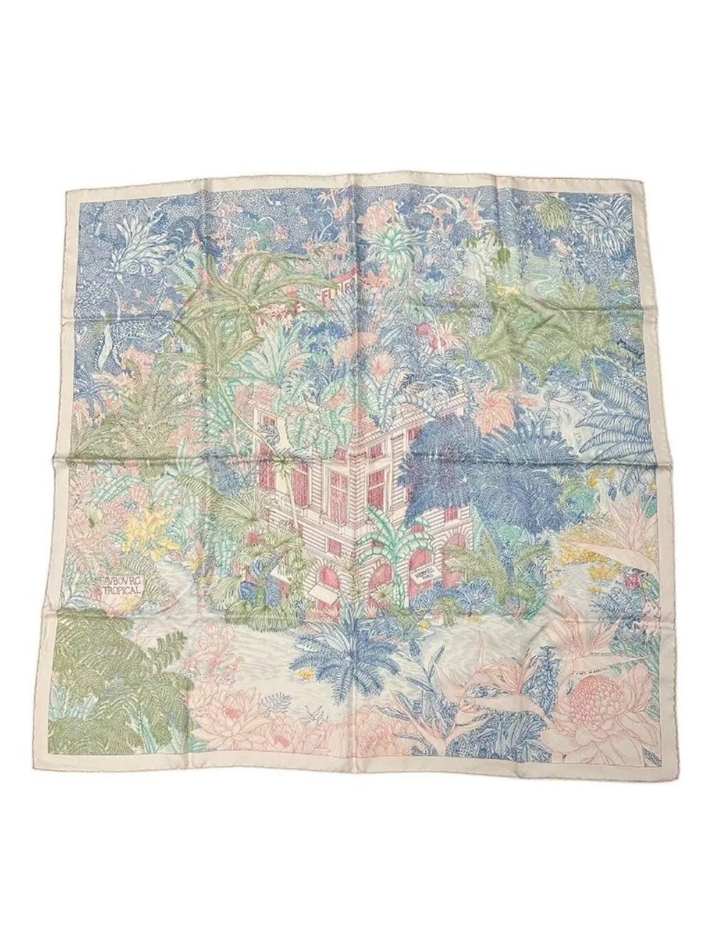 Hermes Scarf Carre 90 Silk Faubourg Tropical Multicolor - Picture 2 of 8